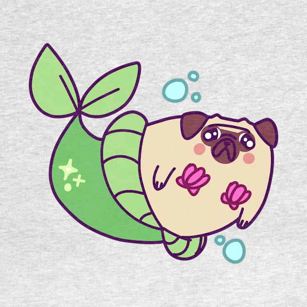 Pug Mermaid by saradaboru